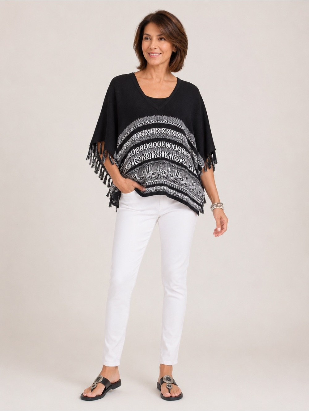Chicos poncho sweater Chicos size small-medium Navy